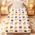 thumbnail image 1 of Manfei Autumn Fall Maples Twin Fitted Sheet,Pink Princess Bowtie Bedding,2-Piece,1 Fitted Sheet and 1 Pillowcase, 1 of 6