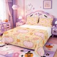 thumbnail image 1 of Manfei Autumn Leaf Print Bed Sheets,Pink Fall Pumpkin Full Size Sheets,4pcs,1 Flat Sheet,1 Fitted Sheet and 2 Pillowcases, 1 of 6