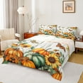 thumbnail image 1 of Manfei Autumn Pumpkin Sheet Set Full, Vibrant Sunflower Bed Sheets Set Full Size, Rustic Farmhouse Full Sheet Sets, Breathable Bedroom Decorative, 4pcs, 1 of 7