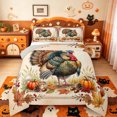 thumbnail image 1 of Manfei Autumn Turkey Print Queen Comforter Set,Fall Harvest Pumpkin Comforter Sets Queen,Light Gray Reversible,3pcs,1 Comforter and 2 Pillowcases, 1 of 7
