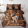 thumbnail image 1 of Manfei Autumn Wild Deer Plaid 7 Pieces Full Size Bedding Sets,Rust Check Pine Full Size Bed in a Bag,Brown,Black Reversible, 1 of 7