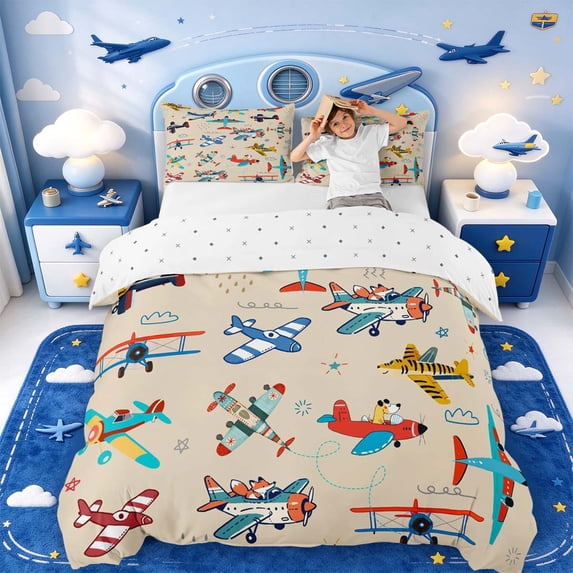 Manfei Aviation Art Duvet Cover King,Beautiful Dog King Bedding ...