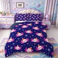thumbnail image 1 of Manfei Axolotl Amphibian Print Full Size Comforter Sets,3D Printed Salamander Bedding Comforter Set,Navy Blue Reversible,3 Pieces,1 Comforter and 2 Pillowcases, 1 of 7