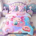 thumbnail image 1 of Manfei Axolotl Pattern 7-Piece Twin Bedding,Kawaii Amphibian Bedding Comforter Set,Pink Reversible, 1 of 7