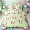 thumbnail image 1 of Manfei Axolotl Pattern 7 Pieces Full Size Bedding Sets,Watercolor Animal Full Size Bed in a Bag,Reversible, 1 of 7