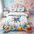 thumbnail image 1 of Manfei Axolotl Pattern King Size Comforter Sets,Kawaii Animal Comforters King Size,Reversible,3 Pieces,1 Comforter and 2 Pillowcases, 1 of 7