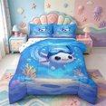 thumbnail image 1 of Manfei Axolotl Print Full Size Comforter Sets,Ocean Themed Salamander Bedding Comforter Set,Polkadot Reversible,3-Piece,1 Comforter and 2 Pillowcases, 1 of 7