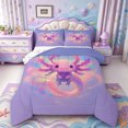 thumbnail image 1 of Manfei Axolotl Print King Size Comforter Sets,Ocean Themed Animal Comforters King Size,Colorful Stars Reversible,3 Pieces,1 Comforter and 2 Pillowcases, 1 of 7