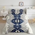 thumbnail image 1 of Manfei Aztec Bedding Comforter Set,Boho Bohemain Print Twin Comforter Sets,Gray Blue Geometry Bedding Set,Ultra Soft Bedroom Decor Reversible,2pcs, 1 of 8