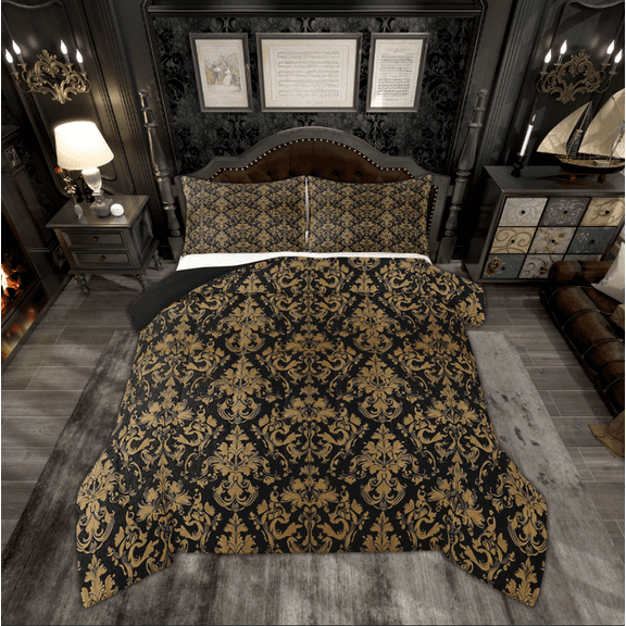 Manfei Aztec Damask Adult Full Size Comforter Sets, Tribal Hippie Mandala Flower Bedding Comforter Set, Retro Southwestern Reversible Bedding Sets, Lightweight Room Decor, 3pcs