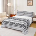 thumbnail image 1 of Manfei Aztec Geometric Twin Sheet Sets,Boho Theme Twin Fitted Sheet,Gray White Flat Sheet For Men Women,Ultra Soft Home Decor,3-Piece, 1 of 7