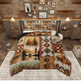 thumbnail image 1 of Manfei Aztec Geonetric Queen Comforter Set for Adult, Farmhouse Lodge Cabin Bedding Sets, Wildlife Animal Reversible Bedding Comforter Set, Microfiber Bedroom Decor, 3pcs, 1 of 8