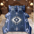thumbnail image 1 of Manfei Aztec Twin Bedding Sets 7pcs,Boho bohemian Print Bedding Comforter Set 7pcs,Bule Retro Geometric Sheet Sets,Ultra Soft Bedroom Decor Reversible, 1 of 6