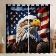 thumbnail image 1 of Manfei Bald Eagle Head Blackout Curtains,Rustic Us Flag Curtains Pack of 2 (42x84 Each),Navy Brown, 1 of 7