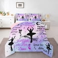 thumbnail image 1 of Manfei Ballet Dancer Comforter Sets Twin Size, Cute Princess Comforters & Duvets, Inspirational Reversible Bedding Twin Comforter Set, Ultra Soft Bedroom Decoration, 2pcs, 1 of 8