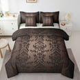 thumbnail image 1 of Manfei Baroque Floral 7-Piece Bedding Comforter Set,Damask Flower Print King Bedding Sets,Brown Black Bed Sheets For Adults,Ultra Soft Bedroom Decoration Reversible, 1 of 8
