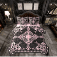 thumbnail image 1 of Manfei Baroque Floral 7pcs Bedding Comforter Set,Vintage Gothic Theme Queen Bedding Sets,Black Pink Queen Sheet Sets For Boys Kids,Super Cozy Room Decor Reversible, 1 of 8