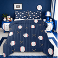 thumbnail image 1 of Manfei Baseball Bedding Sets Queen with Comforter,Sports Theme Duvet Insert,Blue White Comforter Sets Queen Size For Boys,Ultra Soft Room Decorative Reversible,3pcs, 1 of 9