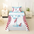 thumbnail image 1 of Manfei Baseball Initial L Twin Sheet Sets 3pcs,Ice Cream Bedding, 1 of 5