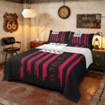 thumbnail image 1 of Manfei Baseball Sport Bed Sheets, Grunge American Flag Full Size Sheets, Black Red White, Black Reversible 4 Pieces (1 Flat Sheet, 1 Fitted Sheet and 2 Pillowcases), 1 of 6