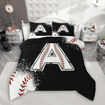 thumbnail image 1 of Manfei Baseball Sport Bedding Comforter Set 2pcs for Kids Teens, Black White Twin Comforter Sets, Monogrammed Letter A Bedding Set, Lightweight Room Decor, 1 of 8