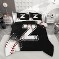 thumbnail image 1 of Manfei Baseball Sport Bedding Comforter Set 2pcs for Kids Teens, Black White Twin Comforter Sets, Monogrammed Letter Z Bedding Set, Luxury Bedroom Decor, 1 of 8