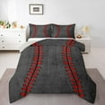 thumbnail image 1 of Manfei Baseball Sport Queen Comforter Set,Boya Ball Game Bedding Sets,Red Gray Bedding Comforter Set For Teens,Breathable Home Decor Reversible,3-Piece, 1 of 8