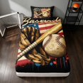 thumbnail image 1 of Manfei Baseball Twin Fitted Sheet, Sport Gamer Bedding, Red Blue Black 2-Piece, 1 Fitted Sheet and 1 Pillowcase, 1 of 6