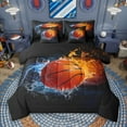 thumbnail image 1 of Manfei Basketball Game 7-Piece Bedding Comforter Set,Ball Sport King Bedding Sets,Orange Blue Black Bed Sheets For Girls Kids,Super Cozy Room Decor Reversible, 1 of 9