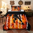 thumbnail image 1 of Manfei Basketball Player Twin Comforter Sets, Sport Patriotic USA Flag Bedding Set, Orange Black, Black Reversible 2 Pieces, 1 Comforter and 1 Pillowcase, 1 of 6