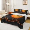 thumbnail image 1 of Manfei Basketball Sport Queen Sheet Sets,Ball Game Gamer Flat Sheet,Orange Black Queen Fitted Sheet For Teens,Ultra Soft Home Decor,4 Pieces, 1 of 7
