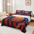 thumbnail image 1 of Manfei Basketball Sports Queen Sheets,Retro American Flag Queen Sheet Sets,Black Red Stripes Decor,4 Pieces,1 Flat Sheet, 1 Fitted Sheet and 2 Pillowcases, 1 of 6