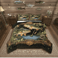 thumbnail image 1 of Manfei Bass Fish 2pcs Bedding Comforter Set,Green Brown Twin Comforter Sets,Fishing Hunting Bedding Set,Ultra Soft Teenagers Bedroom Decor,Reversible, 1 of 8