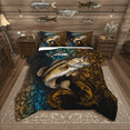 thumbnail image 1 of Manfei Bass Fish 3pcs King Size Comforter Sets,Fishing Hunting Bedding Comforter Set,Gradient Ombre Bedding Set,Breathable Rustic Bedroom Decoration,Reversible, 1 of 8
