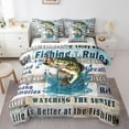 thumbnail image 1 of Manfei Big Bass Fish Twin Bedding Sets 7-Piece for Female Men,Rustic Cabin Bedding Comforter Set Microfiber,Fishing Hunting Breathable Sheet Sets,Microfiber Bedroom Decor,Reversible, 1 of 8