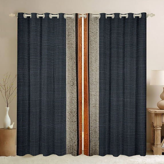 Manfei Black Abstract Ombre Curtains Pack of 2 (42x84 Each), Retro Geometric Stripes Curtains Blackout, Child Kid Adult Bedroom Curtains, Window Curtains Room Decor