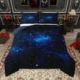 thumbnail image 1 of Manfei Black Blue Galaxy Bedding Comforter Set, Mystic Starry Sky Twin Comforter Sets, Glitter Dreamy Stars Print Reversible Bedding Set, Lightweight Room Decor, 2-Piece, 1 of 9