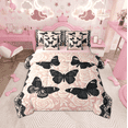 thumbnail image 1 of Manfei Black Butterfly 7 Pieces Bed in a Bag Full Size for Girls Women, Vintage Rose Floral Bed Set, Baroque Mandala Bed Sheets Setp with Comforter, Breathable Bedroom Decor, 1 of 8