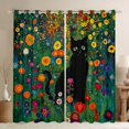 thumbnail image 1 of Manfei Black Cat Curtains Pack of 2 (42x84 Each) for Kids Children,Colorful Flowers Curtains Blackout,Cartoon Animal Bedroom Curtains,Super Cozy Room Decor, 1 of 6