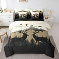 thumbnail image 1 of Manfei Black Elk Deer Moose 7pcs Bedding Comforter Set, Western Animal Wildlife Queen Bedding Sets, Rustic Lodge Cabin Reversible Queen Sheet Sets, Microfiber Bedroom Decor, 1 of 8