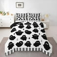 thumbnail image 1 of Manfei Black Funny Ghost Full Size Comforter Sets, Happy Halloween Bedding Comforter Set, Teens Boys Girls Kids Reversible Bedding Sets, Super Cozy Room Decor, 3-Piece, 1 of 8