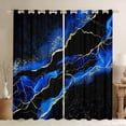 thumbnail image 1 of Manfei Black Gold Blue Curtains for Living Room, Watercolor Marble Blackout Curtains Set of 2 (42x63), Abstract Stone Pattern Window Treatments, Luxurious Bedroom Decoration, 1 of 6