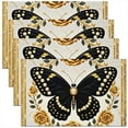 thumbnail image 1 of Manfei Black Gold Butterfly Placemats Set of 4, Dreamy Golden Blossoms Table Mats for Dining Table Set of 4, Modern Aesthetic Table Place Mats for in Door Dining, Stylish Dining Room Decorative, 1 of 4