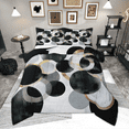 thumbnail image 1 of Manfei Black Gold Circle Bedding Comforter Set, Modern Abstract Art Twin Comforter Sets, Geometric Minimalist Bedding Set, Ultra Soft Home Decor, Reversible 2pcs, 1 of 8
