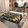 thumbnail image 1 of Manfei Black Gold Rose Sheet Set King for Women, Golden Leaves Bedding Sets King Size, Princess Pearl Flat Sheet, Lightweight Bedroom Decor, 4pcs, 1 of 7