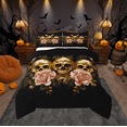 thumbnail image 1 of Manfei Black Gold Skeleton Teens Full Size Comforter Sets, Vintage Countryside Floral Bedding Comforter Set, Hippie Butterfly Reversible Bedding Sets, Breathable Home Decor, 3 Pieces, 1 of 9