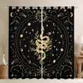 thumbnail image 1 of Manfei Black Gold Snake Curtains Pack of 2 (42x84 Each) for Adult, Western Bohemian Stars Moon Curtains Blackout, Mandala Theme Bedroom Curtains, Window Curtains Room Decor, 1 of 6