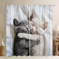 thumbnail image 1 of Manfei Black Grey Cat Teens Blackout Curtains Set of 2 (52x84 Each), 3D Animal Lover Window Curtains, Cute Kitten Curtains and Drapes, Curtains and Drapes Decor, 1 of 6