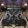 thumbnail image 1 of Manfei Black Grey Damask Queen Comforter Set for Adult, Bohemian Flower Floral Bedding Sets, Hippie Mandala Style Reversible Bedding Comforter Set, Lightweight Room Decor, 3-Piece, 1 of 9