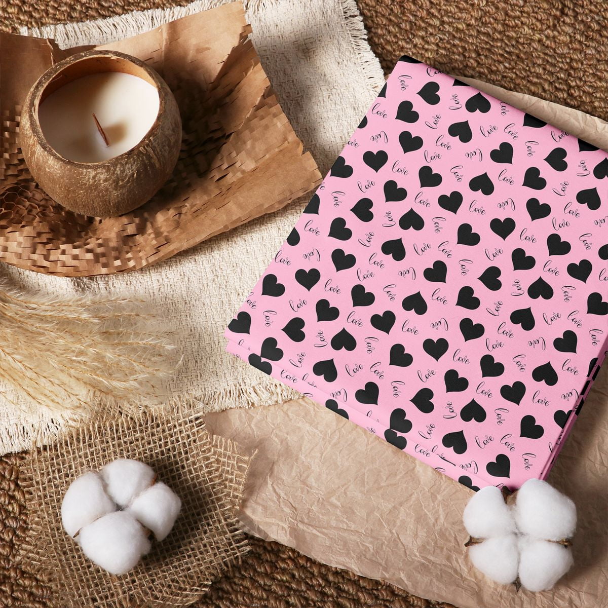 Manfei Black Heart 100% Cotton Fabric 3 Yards, Rose Love Room Decor ...